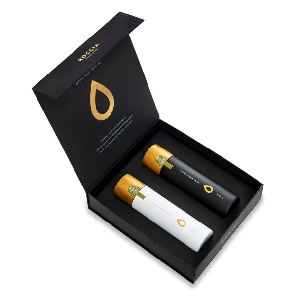 Olio Roccia bio extraszűz olívaolaj díszdobozban 2x500 ml